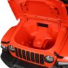 Дитячий повнопривідний електромобіль Bambi Jeep Rubicon (MP3) з багажником, ручкою для транспортування та рухливим капотом, червоний