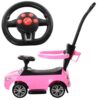 Дитячий толокар-каталка Bambi BMW B з багажником та батьківською ручкою, рожевий