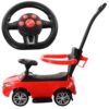 Дитячий толокар-каталка Bambi BMW B з багажником та батьківською ручкою, червоний