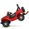 Дитячий електромобіль з пультом керування Bambi Jeep Rubicon (MP3) з багажником, ручкою для транспортування та рухливим капотом, червоний