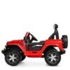 Дитячий електромобіль з пультом керування Bambi Jeep Rubicon (MP3) з багажником, ручкою для транспортування та рухливим капотом, червоний