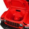 Дитячий електромобіль з пультом керування Bambi Jeep Rubicon (MP3) з багажником, ручкою для транспортування та рухливим капотом, червоний