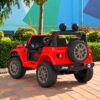 Дитячий електромобіль з пультом керування Bambi Jeep Rubicon (MP3) з багажником, ручкою для транспортування та рухливим капотом, червоний