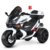 Дитячий електромотоцикл Bambi Racer BMW R POLICE (MP3) триколісний з гучномовцем та багажником, білий