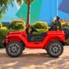 Дитячий електромобіль з пультом керування Bambi Jeep Rubicon (MP3) з багажником, ручкою для транспортування та рухливим капотом, червоний