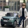Дитячий двомісний повнопривідний електромобіль Range Rover (MP3)з ручкою для транспортування та автофарбуванням, зелений