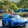 Дитячий двомісний електромобіль Porsche (48V) без пульта керування, до 100 кг, до 18 км/год, синій