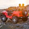 Дитячий електромобіль з пультом керування Bambi Jeep Rubicon (MP3) з багажником, ручкою для транспортування та рухливим капотом, червоний
