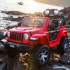 Дитячий електромобіль з пультом керування Bambi Jeep Rubicon (MP3) з багажником, ручкою для транспортування та рухливим капотом, червоний
