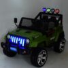 Дитячий повнопривідний електромобіль Bambi Jeep Sunshine Military з багажником та ручкою для транспортування, зелений камуфляж