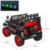 Дитячий повнопривідний електромобіль Bambi Jeep Sunshine Fire з багажником та ручкою для транспортування, чорний