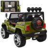 Дитячий повнопривідний електромобіль Bambi Jeep Sunshine Military з багажником та ручкою для транспортування, зелений камуфляж