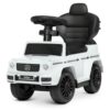 Дитячий толокар-каталка Bambi Mercedes G-Class з багажником та батьківською ручкою, білий