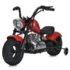 Дитячий двомісний електромотоцикл Bambi Harley-Davidson з підсвіткою та підніжкою (MP3), до 80 кг, до 20 км, червоний