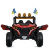 Дитячий двомісний повнопривідний електромобіль Bambi Buggy HardcoreX 06 UA з флагштоками, до 50 кг, червоний