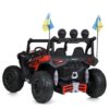 Дитячий двомісний повнопривідний електромобіль Bambi Buggy HardcoreX 06 UA з флагштоками, до 50 кг, червоний