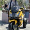 Дитячий триколісний електромотоцикл Bambi BMW R (MP3) з багажником, жовтий
