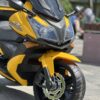 Дитячий триколісний електромотоцикл Bambi BMW R (MP3) з багажником, жовтий