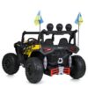 Дитячий двомісний повнопривідний електромобіль Bambi Buggy HardcoreX 06 UA з флагштоками, до 50 кг, жовтий