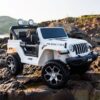 Дитячий повнопривідний електромобіль Bambi Jeep Rubicon (MP3) з багажником, ручкою для транспортування та рухливим капотом, білий