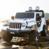 Дитячий повнопривідний електромобіль Bambi Jeep Rubicon (MP3) з багажником, ручкою для транспортування та рухливим капотом, білий