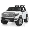 Дитячий двомісний електромобіль Bambi Toyota Tundra (MP3) з багажником та ручкою для транспортування, білий