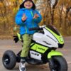 Дитячий електромотоцикл Bambi Yamaha YZR-M1 (MP3) триколісний з підсвіткою, зелено-білий