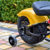 Дитячий двомісний електромотоцикл Bambi Harley-Davidson з підсвіткою та підніжкою (MP3), до 80 кг, до 20 км, жовтий