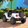 Дитячий повнопривідний електромобіль Bambi Jeep Rubicon (MP3) з багажником, ручкою для транспортування та рухливим капотом, білий