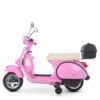 Дитячий електромотоцикл Bambi Vespa (MP3) з багажником та додатковими коліщадками, рожевий