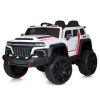 Дитячий повнопривідний електромобіль Super Wheele з багажником та ручкою для транспортування, білий
