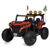 Дитячий двомісний повнопривідний електромобіль Bambi Buggy HardcoreX 06 UA з флагштоками, до 50 кг, червоний