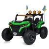Дитячий двомісний повнопривідний електромобіль Bambi Buggy HardcoreX 06 UA з флагштоками, до 50 кг, зелений