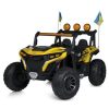 Дитячий двомісний повнопривідний електромобіль Bambi Buggy HardcoreX 06 UA з флагштоками, до 50 кг, жовтий