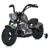 Дитячий двомісний електромотоцикл Bambi Harley-Davidson з підсвіткою та підніжкою (MP3), до 80 кг, до 20 км, сірий