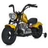 Дитячий двомісний електромотоцикл Bambi Harley-Davidson з підсвіткою та підніжкою (MP3), до 80 кг, до 20 км, жовтий