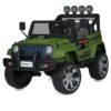 Дитячий повнопривідний електромобіль Bambi Jeep Sunshine Military з багажником та ручкою для транспортування, зелений камуфляж