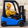 Дитячий електротранспорт Навантажувач Bambi FORKLIFT MX 638 (MP3) з вантажними вилами та багажником, синій