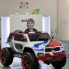 Дитячий двомісний повнопривідний електромобіль BMW Motorsport Series з ручкою для транспортування, білий