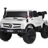 Дитячий двомісний електротранспорт Вантажівка Mercedes Unimog (MP3) з кузовом, до 60 кг, до 15 км, білий