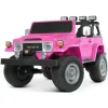 Дитячий двомісний повнопривідний електромобіль Bambi Toyota Land Cruiser (MP3) з ручкою для транспортування та багажником, рожевий