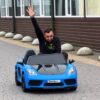 Дитячий двомісний електромобіль Porsche (48V) без пульта керування, до 100 кг, до 18 км/год, синій
