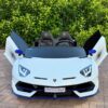Дитячий електромобіль Lamborghini Aventador SVJ WHITE, повнопривідний, білий