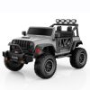 Дитячий електромобіль Bambi Jeep з додатковими ліхтарями, сірий