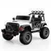 Дитячий електромобіль Bambi Jeep з додатковими ліхтарями, білий