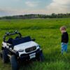 Дитячий повнопривідний електромобіль Bambi Mercedes Design Big Wheels (MP3) з багажником, білий