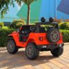Дитячий повнопривідний електромобіль Bambi Jeep Rubicon (MP3) з багажником, ручкою для транспортування та рухливим капотом, помаранчевий