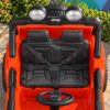 Дитячий повнопривідний електромобіль Bambi Jeep Rubicon (MP3) з багажником, ручкою для транспортування та рухливим капотом, помаранчевий