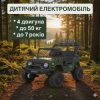 Дитячий електромобіль Bambi Jeep на пульті керування, зелений