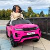 Дитячий електромобіль Bambi Range Rover Evoque (MP3) з додатковими коліщадками, малиновий